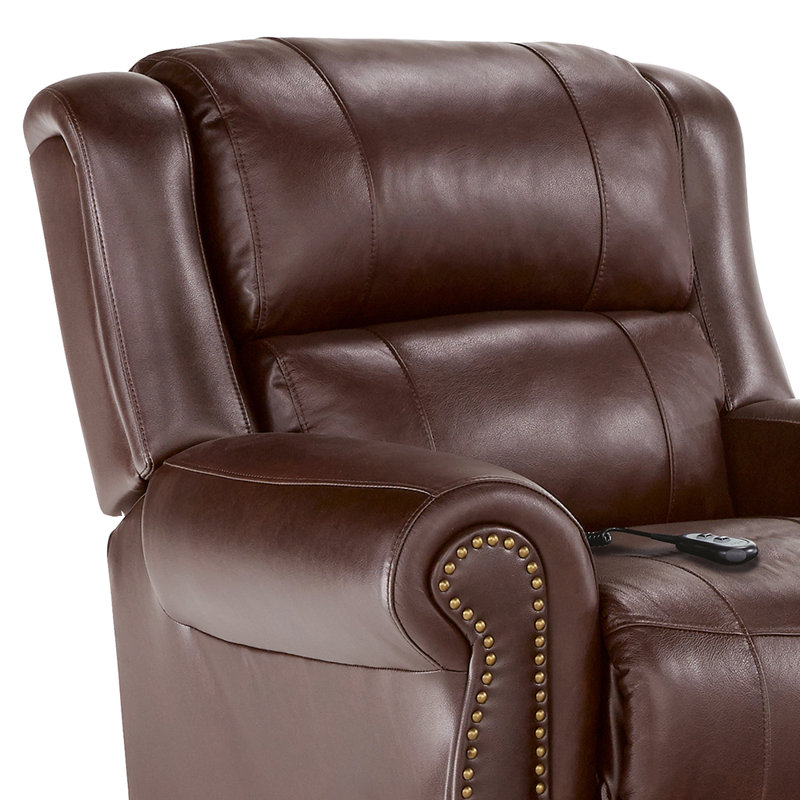 Three Posts™ Indianola 39.75" Wide Genuine Leather Manual Wall Hugger